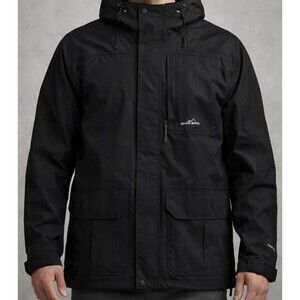 Eddie Bauer WeatherEdge Waterproof Jacket Men’s Small Black Hooded